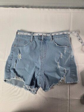 Luvamia Women High Waisted Denim Shorts Size S